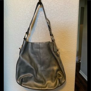 Coach bag, silver and in great condition.